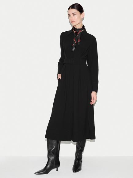 Jigsaw Crepe Belted Shirt Dress, Black, Black