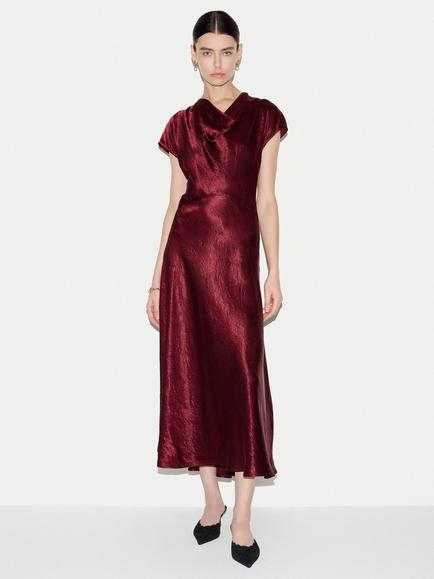 Jigsaw Textured Cowl Neck Dress, Burgundy, Burgundy
