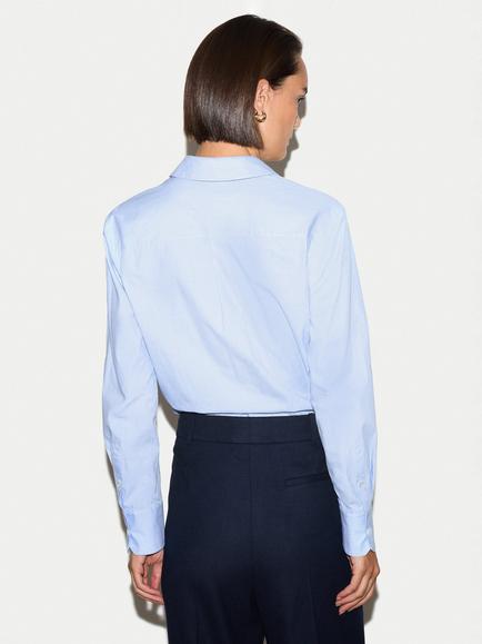 Jigsaw Classic Stripe Cotton Shirt, Blue - view 2, Blue