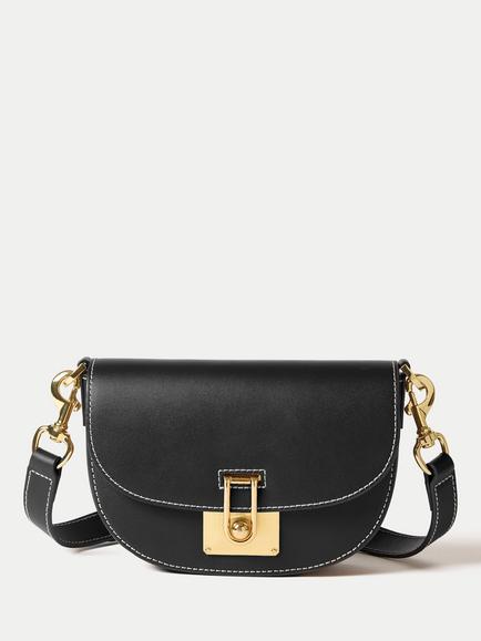 Jigsaw Leather Mini Saddle Bag, Black, Black