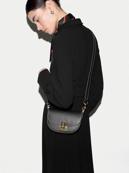 Jigsaw Leather Mini Saddle Bag, Black - view 2, Black