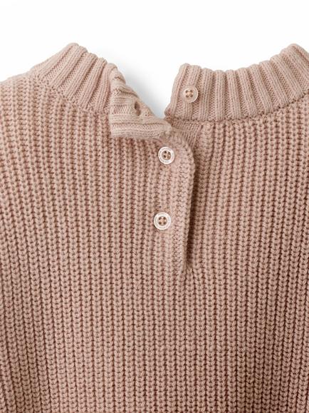 The White Company Baby Knitted Heart Jumper, Dusty Pink - view 2, Dusty Pink
