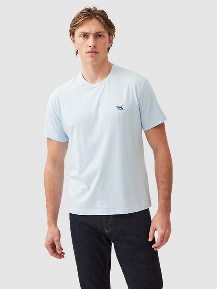 Rodd & Gunn Cotton Slim Fit Embroidered Logo T-shirt, Ice Blue, Ice Blue