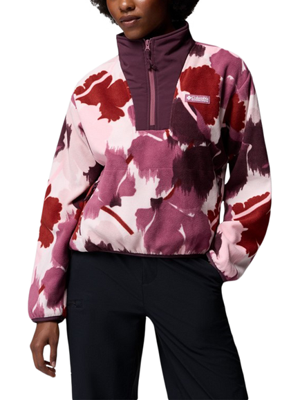 Columbia Sequoia Grove II Printed Half Zip Jumper, Antique Mauve, Antique Mauve