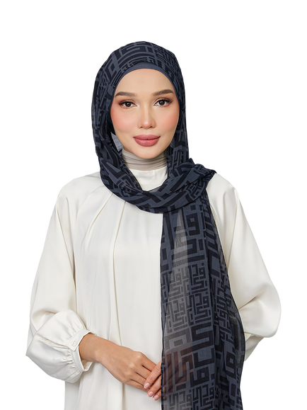 Bokitta Monogram Scarf - view 2, Ink