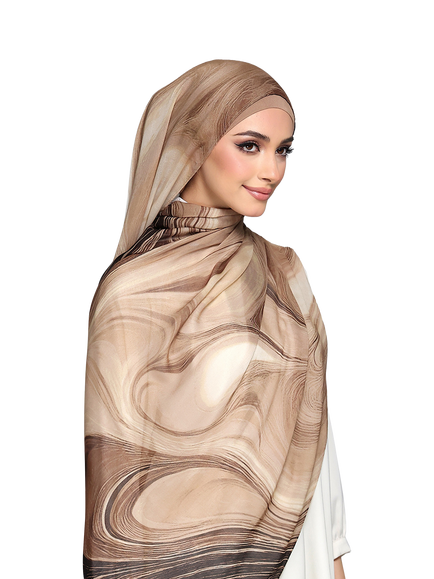 Bokitta Coffee Collection Scarf, Latte Art - view 2, Latte Art