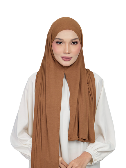 Bokitta Ribbed Jersey Scarf containing TENCEL™ Modal, Toffee