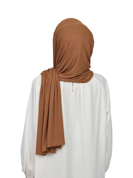 Bokitta Ribbed Jersey Scarf containing TENCEL™ Modal - view 2, Toffee
