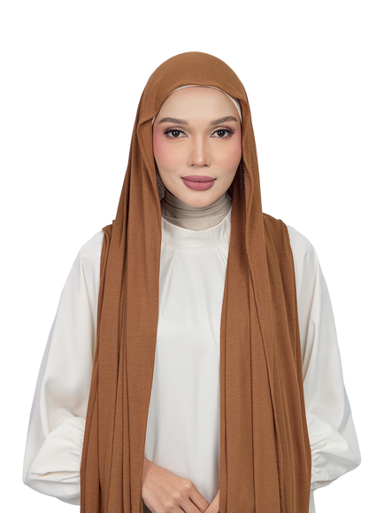 Bokitta Ribbed Jersey Scarf containing TENCEL™ Modal, Toffee