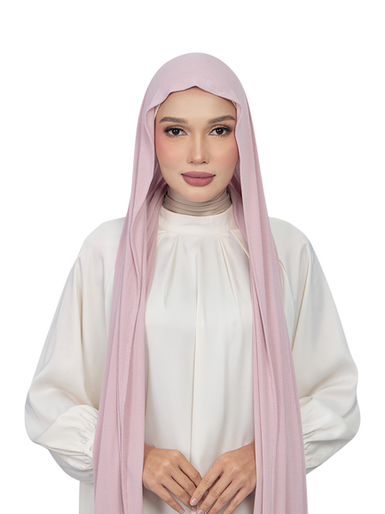 Bokitta Ribbed Jersey Scarf containing TENCEL™ Modal, Pink Mauve