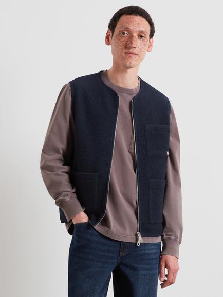Farah Myles Wool Rich Gilet, True Navy, True Navy