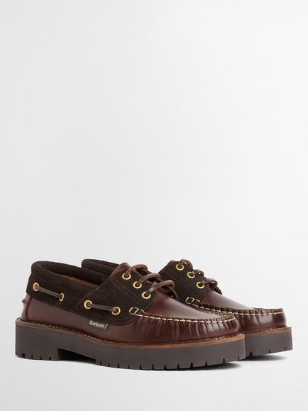 Barbour Darras Boat Shoes, Dk Brown - view 2, Dk Brown