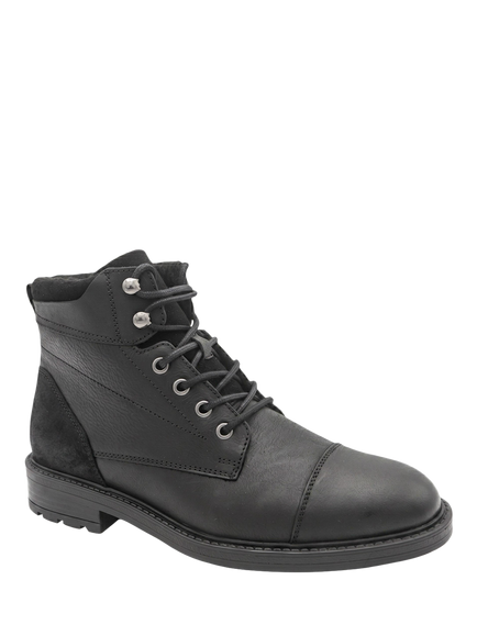 Jones Bootmaker Dusseldorf Lace Up Leather Boots, Black - view 2, Black