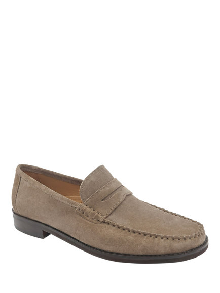 Jones Bootmaker Quennell Leather Penny Loafers, Taupe - view 2, Taupe