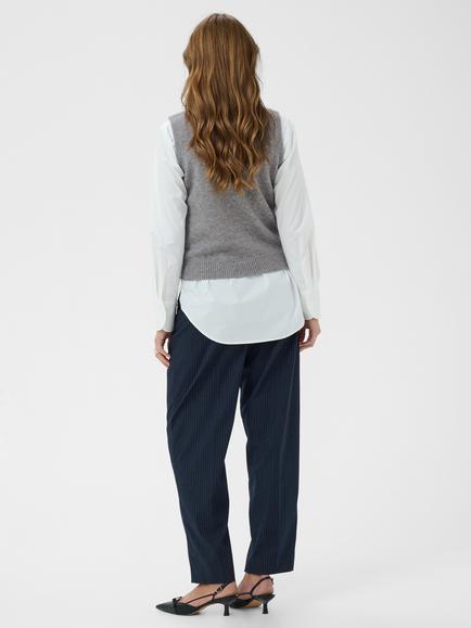 Saint Tropez TheresaSZ Diamond Stitch Knit Vest, Mist Grey Melange - view 2, Mist Grey Melange
