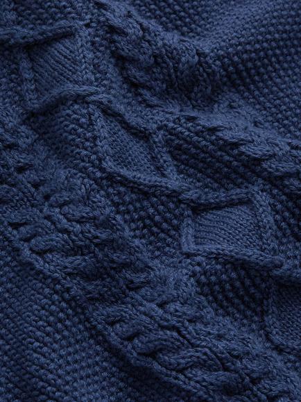 MORI Baby Knitted Cotton Blend Bonnet, Pageant Blue - view 2, Pageant Blue