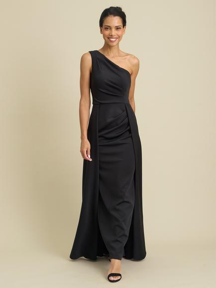 Gina Bacconi Madge One Shoulder Maxi Dress, Black, Black