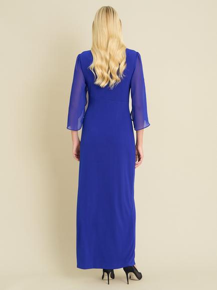Gina Bacconi Iulia Printed Sheath Dress, Cobalt - view 2, Cobalt