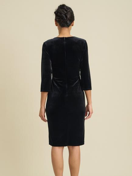 Gina Bacconi Rachael Velvet Dress, Black - view 2, Black