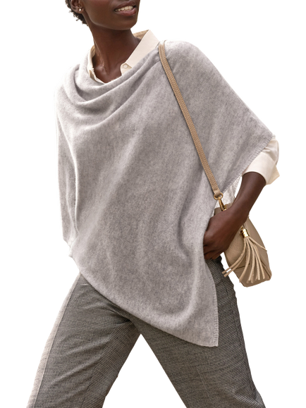 Pure Collection Gass Pure Cashmere Poncho, Heather Dove, Heather Dove