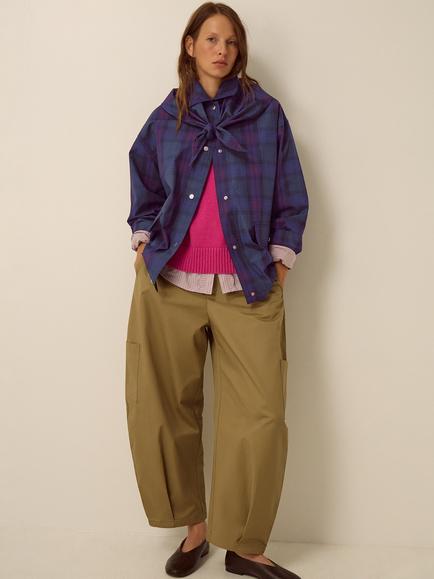 Monsoon Elfie Check Jacket, Navy - view 2, Navy