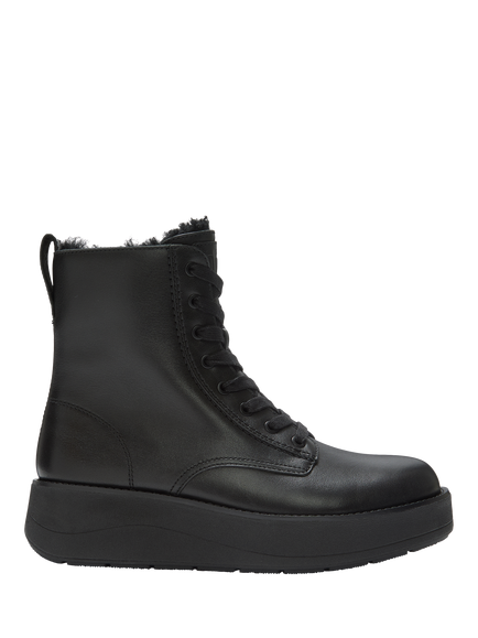 FitFlop Gen-F Roam Shearling Leather Ankle Boots, All Black, All Black