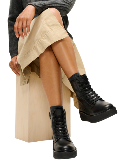 FitFlop Gen-F Roam Shearling Leather Ankle Boots, All Black - view 2, All Black