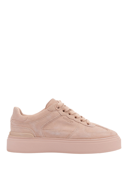 Mallet Kingsbury Suede Lace Up Trainers, Pink