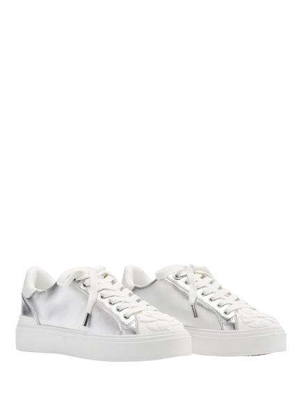 Mallet Bloomsbury Leather Lace Up Trainers - view 2, Silver