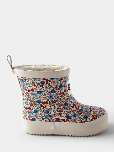 JoJo Maman Bébé Kids' Ditsy Floral Wellington Boots, Stone, Stone