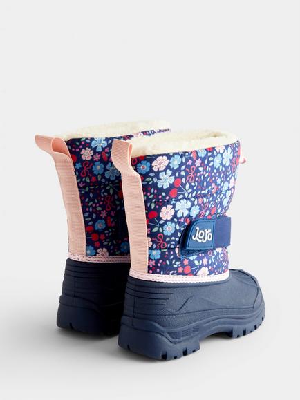 JoJo Maman Bébé Kids' Ditsy Alpine Snow Boots, Navy Blue - view 2, Navy Blue