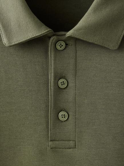 Mango Regular Fit Polo Neck Sweatshirt - view 2, Khaki
