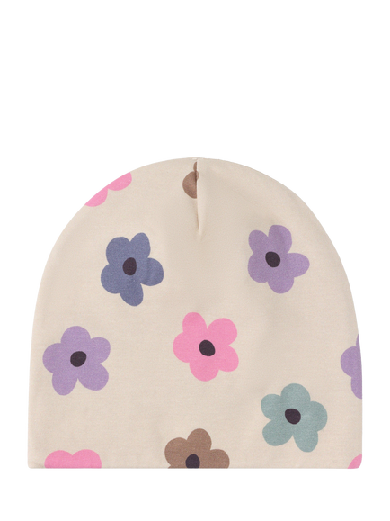 Lindex Kids' Flower Beanie Hat, Light Beige, Light Beige