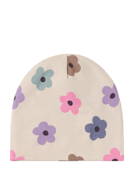 Lindex Kids' Flower Beanie Hat, Light Beige - view 2, Light Beige