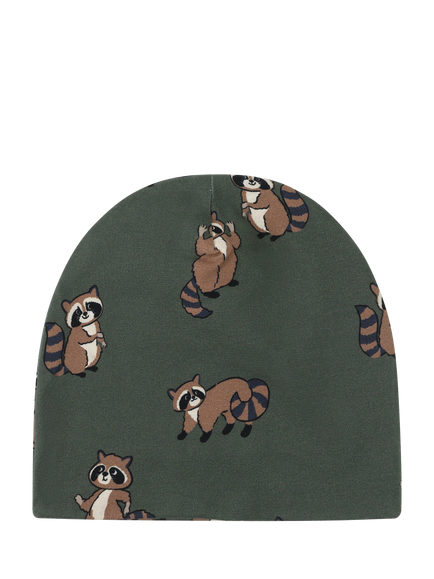 Lindex Kids' Raccoon Beanie Hat, Dusty Khaki, Dusty Khaki