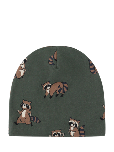 Lindex Kids' Raccoon Beanie Hat, Dusty Khaki - view 2, Dusty Khaki