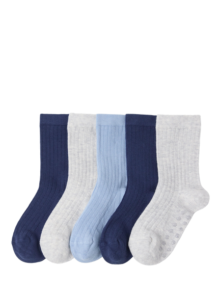Lindex Kids' Ribbed Socks, Light Blue, Light Dusty Blue