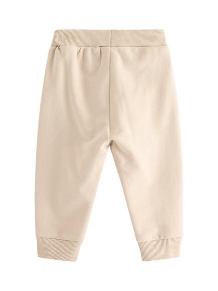 Lindex Baby Cotton Blend Drawstring Dinosaur Joggers, Light Beige - view 2, Light Beige