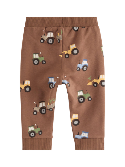 Lindex Kids' Soft Vehicle Joggers, Brown - view 2, Brown