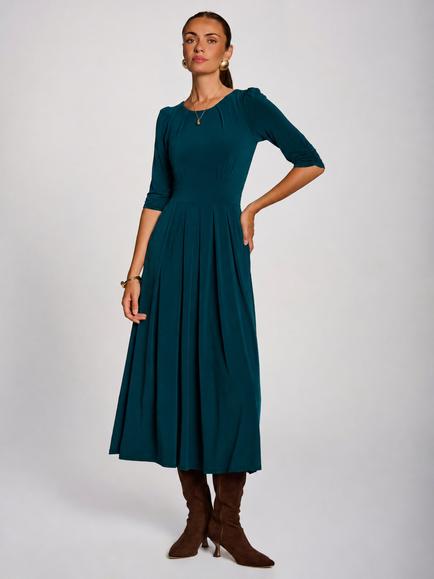 Jolie Moi Round Neck Jersey Maxi Dress, Dark Green, Dark Green
