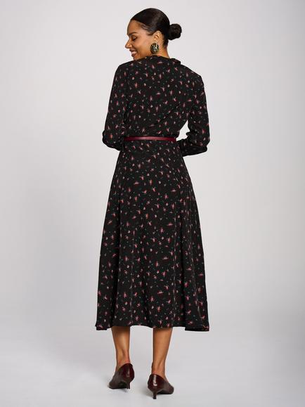Jolie Moi Floral Shirt Dress, Black - view 2, Black