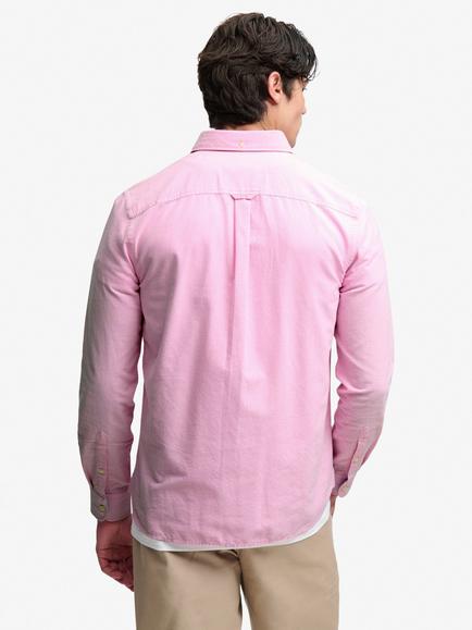 Superdry Preppy Oxford Long Sleeve Shirt , Pink Chambray - view 2, Pink Chambray