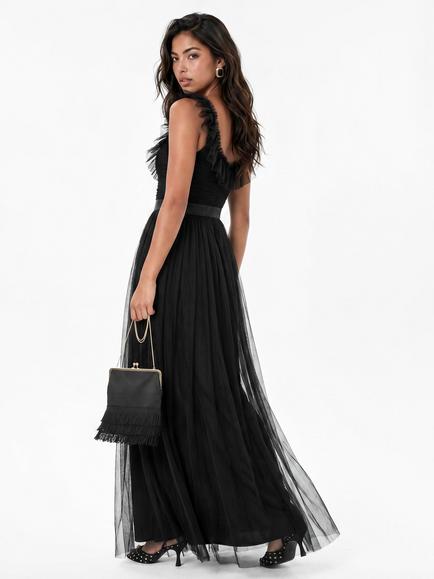 Anaya With Love Strappy Ruffle Maxi Dress, Black - view 2, Black