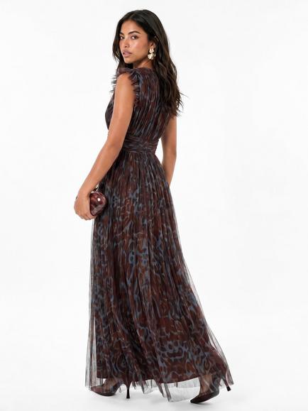 Anaya With Love Animal Print Flutter Sleeve Maxi Dress, Multi - view 2, Multi
