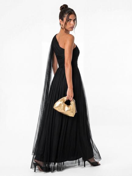 Anaya With Love Cutout One Shoulder Maxi Dress, Black - view 2, Black