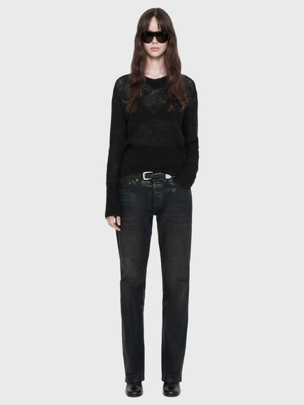 AllSaints Mabel V-Neck Jumper - view 2, Black
