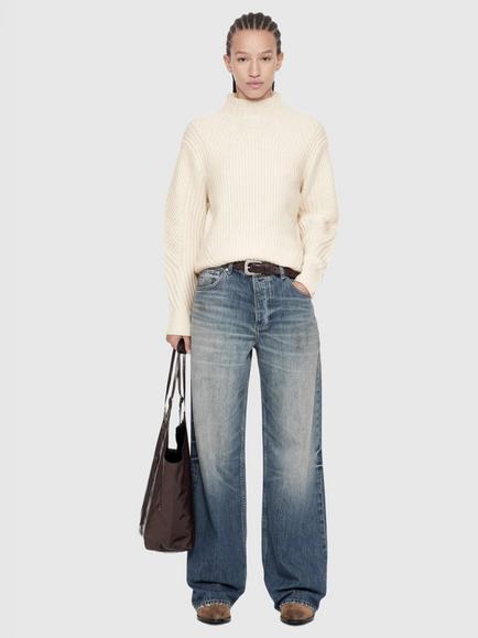 AllSaints Sadie Textured Wool Jumper, Chalk White - view 2, Chalk White