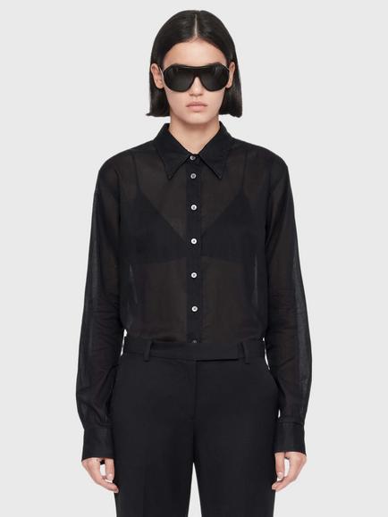 AllSaints Leonie Wool Wide Leg Trousers, Black