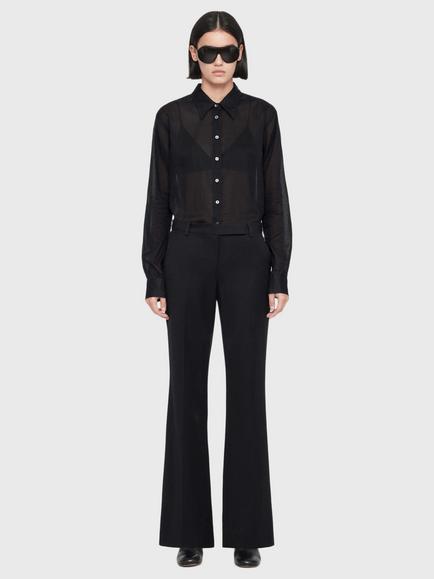 AllSaints Leonie Wool Wide Leg Trousers - view 2, Black
