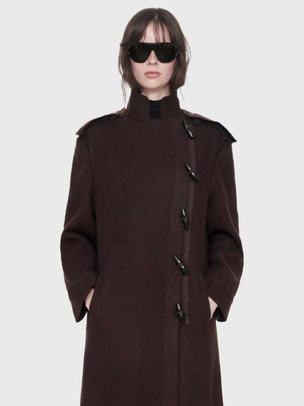 AllSaints Ellis Longline Overcoat, Brown, Brown